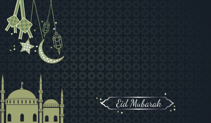 eid mubarak vektor with space teks area