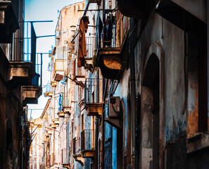 Street view of downtown in Catania, Italy
