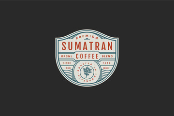 coffee badge vintage retro labels logo