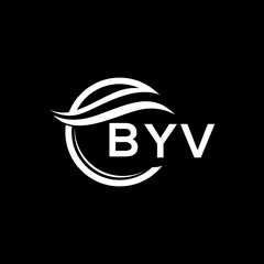 BYV letter logo design on black background. BYV  creative initials letter logo concept. BYV letter design.
