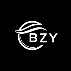 BZY letter logo design on black background. BZY  creative initials letter logo concept. BZY letter design.

