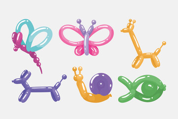 six animals balloons icons © Jemastock