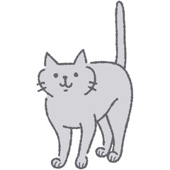 しっぽを立てている猫のイラスト