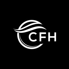 CFH letter logo design on black background. CFH creative initials letter logo concept. CFH letter design. 
