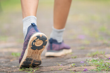 Jogging is also distinguished from running by having a wider lateral spacing of foot strikes, creating side-to-side movement that likely adds stability at slower speeds or when coordination is lacking