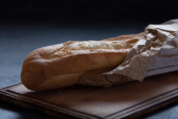 White flour baguette