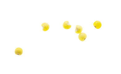 Millet groats isolated on a white background.