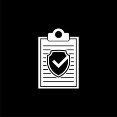 Insurance policy icon isolated on dark background 