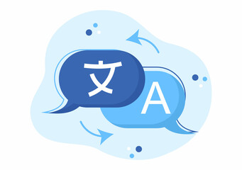 Translator or Translation Language Illustration. Say hello in Different Countries and Multilingual International Communication Cartoon Design © denayune