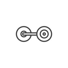 Gym barbell line icon