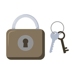 Lock and Bunch of keys on a ring icon vector illustration design