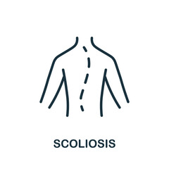 Scoliosis icon. Monochrome simple Scoliosis icon for templates, web design and infographics