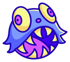 Cute Round Monster Vector 1