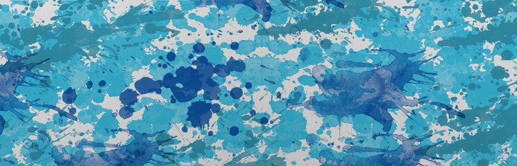 Banner with colored textile texture with blue spots.