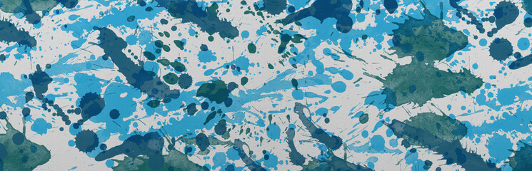 Banner with colored textile texture with blue spots.