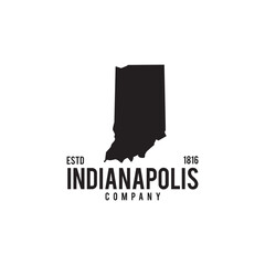 Indianapolis state map outline logo design