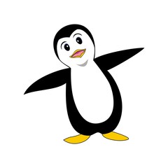Obraz premium cute penguin mascot. adorable animal from Antarctica.