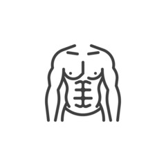 Muscular man body line icon