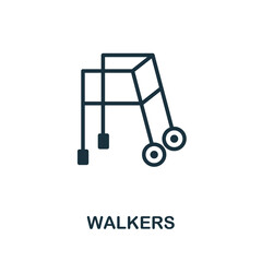 Walkers icon. Monochrome simple Walkers icon for templates, web design and infographics