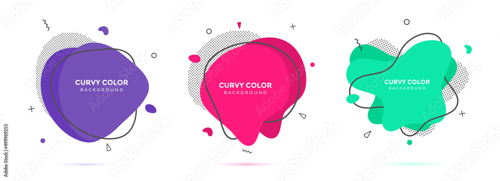 Poster modern liquid irregular amoeba blob shape abstract elements graphic flat style design fluid vector i