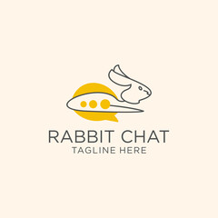 Rabbit chat logo icon design vector 