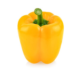 Yellow bell peppers isolated on white background