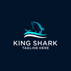 King shark logo icon design vector 