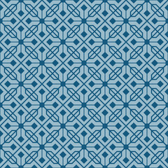 Japanese Cross Shape Diamond Vector Seamless Pattern