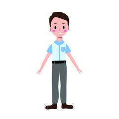 little boy on the white background