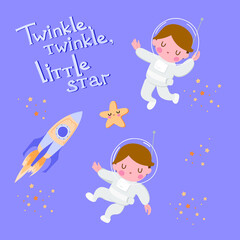 little astronaut set with star