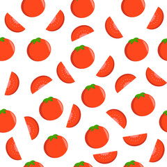 Bright seamless pattern with tomatoes