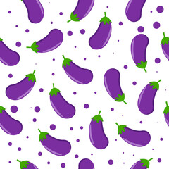Colorful seamless pattern with eggplant