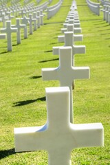 The white crosses of the war cemetery in Florence