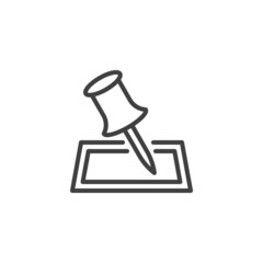 Map with pin line icon