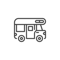 Truck camper line icon