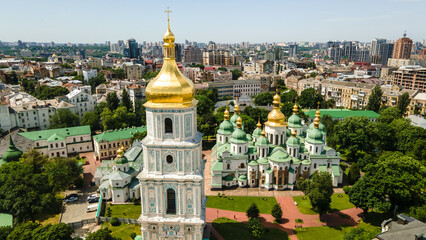 Fototapeta na wymiar St. Sophia's Cathedral Kiev from the height of St. Sophia's Square cityscape