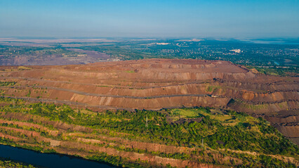 quarry iron ore mining top view