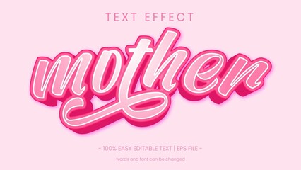 mother text effect pink color