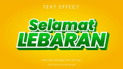 Selamat Lebaran Text 3D Looks Text Effect