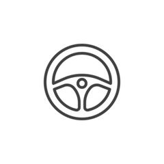 Steering wheel line icon