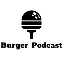 Burger illustration and podcast. suitable for podcast content related to food, sound, junk food and culinary