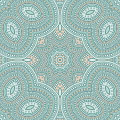 Islamic ethnic geometric vector seamless pattern. Wallpaper print design. Retro azulejo ornament. Pottery print design. Star symmetry elements texture.