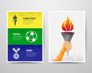 Summer games banner template, A4 size, vector illustration - 499976603