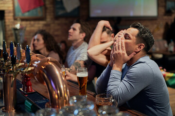 Group of friendship disappointment of match result