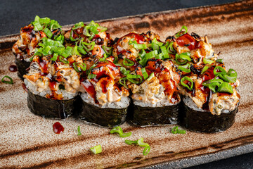 tasty on the black stone