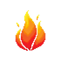 Flame 8 bit Pixel. Vector illustration