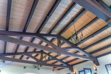 Ceiling with candle chandelier at San Clemente, California