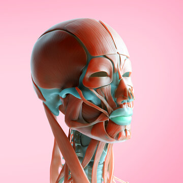 Facial muscles, illustration