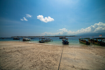 Fototapeta na wymiar Traditional fishing boats in Lombok Indonesia