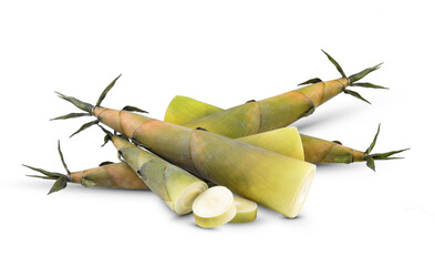 Bamboo shoots isolated on white background